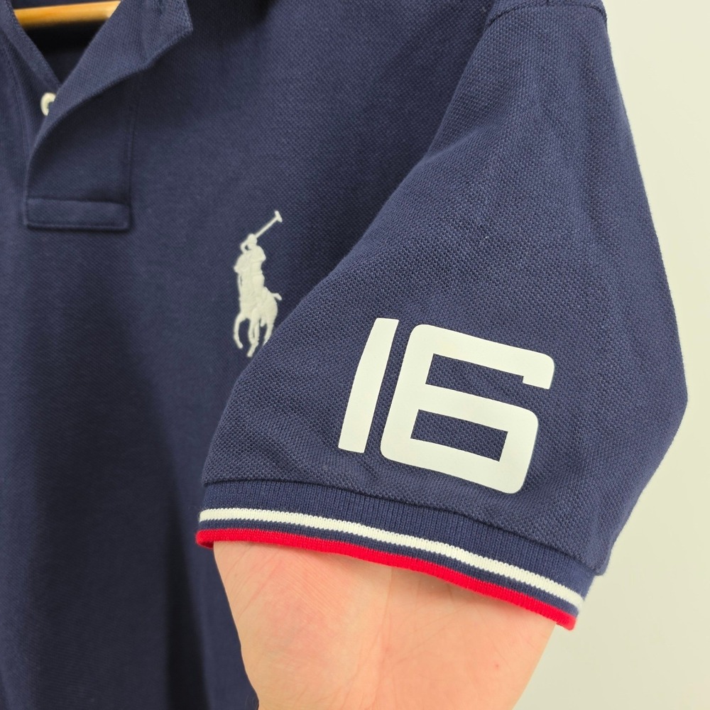 Polo Ralph Lauren Mens 2016 Team USA Olympic Games Polo Shirt Navy Blue Medium - Picture 5 of 10